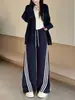 Pantalones Deportivos Rayados Diagonales Estilo Americano para Mujer, Nuevos Pantalones Casuales de Otoño de Cintura Alta Rectos Holgados, Pantalones Holgados de Pierna Ancha Adelgazantes