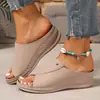 Sandalias Casuales de Cuña con Plataforma Gruesa de Talla Grande para Mujer, Adecuadas para Uso en Exteriores, Verano 2026, Tacón Medio, Zapatos de Playa de Moda, Talla 43