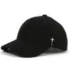 Gorra de béisbol de lana verde en stock del fabricante de bordado de punto de cruz, gorra de papá versátil y a la moda, gorra deportiva ajustable para protección solar