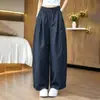 Pantalones de nueve décimas para mujer, verano, finos, de pierna ancha, tipo globo, versátiles, 2026, nuevos, casuales, adelgazantes, elegantes, pantalones de corte curvo, modernos