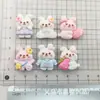 Conejo de dibujos animados conejo animal conejito amor resina accesorios diy pegamento de crema funda de teléfono móvil tocado para niños clip para el pelo material