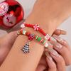 Pulsera de copo de nieve de árbol de Navidad de cerámica suave con cuentas de arroz navideñas de moda europea y americana transfronterizas en stock al por mayor