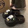 Sapatos de buraco ao ar livre chinelos verão feminino estilo coreano grosso altura inferior aumentando casa antiderrapante moda bonito sandálias de praia mulheres