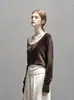 Conjunto de Dos Piezas para Mujer, Top Estilo Coreano de Principios de Otoño, Cárdigan de Punto de Manga Larga Estilo Suave, Camiseta Interior para Superponer