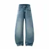 Yidao Vintage Otoño Nueva Llegada Retro Americano Lavado Jeans de Pierna Ancha Pantalones Largos de Pierna Ancha Vintage para Hombre