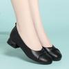 Zapatos de Cuero Otoñales para Madres de Mediana Edad, Punta Redonda, Suela Suave, Cómodos Zapatos para Mujeres Mayores, Planos de Tacón Bajo, Envío Directo de Una Pieza