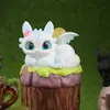 Variedad de Figuras Pequeñas Lindas Caja Sorpresa Decoraciones de Escritorio, Adorable Dragón Pequeño Adorno que se Ilumina para Aliviar el Estrés, Juguete de Animales para Armar