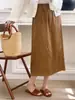 Nueva Falda de Acetato Imitación Estilo Chino para Mujer Verano Drapeado Falda Exterior Negra Verano 2024