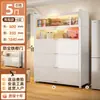 Armário de Cozinha, Aparador, Armário de Armazenamento, Estante de Chão Multicamadas para Micro-ondas e Utensílios de Cozinha, Prateleira Multifuncional Doméstica com Portas