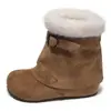 Botas de Nieve al por Mayor para Mujer de Caña Media Engrosadas con Felpa Cálida 2026 Invierno Nuevo Tallas Grandes Antideslizantes Suela Plana Zapatos de Algodón Botines