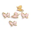 Pingente Metálico Borboleta Esmaltada Colorida em Aço Inoxidável, Pingente de Design Único para Pulseiras, Colares e Acessórios de Cabelo DIY