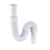 Tubo de Dreno de Arame de Aço de Plástico Branco Mangueira de Dreno de Pia Telescópica Universal Tubo de Dreno à Prova d'Água de Instalação Rápida