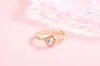 Anel Dourado com Zircônia Cravejada de Diamante Cruzado para Mulheres, Fornecimento Transfronteiriço da Moda, Temperamento Elegante, Anel Aberto Popular de Luxo Leve