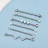 Conjunto de 6 Peças de Brincos Longos de Haste de Aço Inoxidável Mais Vendidos no Exterior, Piercings de Haste para Cartilagem da Orelha, Hastes Longas Estilo Ins para Hélice da Orelha, Duplo Piercing na Orelha, Em Estoque