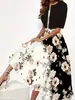 Conjunto de Duas Peças Vestido Longo com Estampa Floral e Jaqueta para Mulheres, 2026 Europeu e Americano Amazon, Roupas Femininas de Comércio Exterior Europeu e Americano