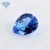 Gema Huagang en forma de pera 119# cristal puntiagudo piedra desnuda azul al por mayor en forma de gota de agua No. 119 joyas de zafiro sintético