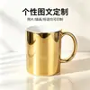 Atacado de Fábrica Caneca de Cerâmica Galvanizada Criativa Reflexo Dourado Xícara de Café Presente Publicitário Caneca de Porcelana Óssea Personalizada