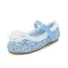 Zapatos de Princesa para Niñas Invierno Forrados de Felpa Elsa Zapatos de Cristal Zapatos Rosas de Suela Blanda Zapatos Planos de Cristal para Niñas Pequeñas