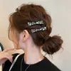 Exquisito Pasador Lateral Negro con Pedrería para Mujer, Pinza para Flequillo, Pasador de Moño, Pinza de Pato Accesorio para el Cabello