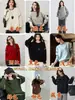 Nuevo suéter de comercio exterior, jersey casual para mujer, diseño de otoño con costuras de empalme, tejido de punto de cuello redondo para mujer