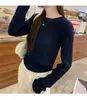 Suéter de punto trenzado para llevar debajo, top de punto de alta gama para mujer, nuevo otoño e invierno 2026, corte ajustado, capa base, top versátil, moderno