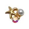 Accesorios de Aleación para Arte de Uñas Estrella de Mar Perla Incrustada con Diamantes Estilo Océano de Verano Decoración 3D para Uñas