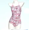 2025 Nuevo Traje de Baño de Velocidad Cerdo Rosa Enterizo Triángulo Espalda Descubierta Traje de Baño Niñas Competitivo Deportivo Profesional