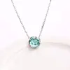 Beixi Joyería de Plata Azul Marino Gota de Agua Fondo Hueco Cadena de Clavícula de Plata de Ley S925 Elegante Pequeña Fresca Japonesa y Coreana