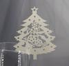 Tarjeta decorativa de copa navideña hueca europea y americana, tarjeta de asiento de árbol de Navidad, tarjeta de papel decorativa para copa de vino navideña en stock