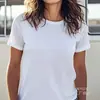 Camiseta de Algodón Puro Manga Corta Cuello Redondo Poliéster Color Puro Lisa para Pareja Hombres y Mujeres Tops Casuales Exportación Transfronteriza Especial