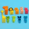 Juego de Tenedores de Fruta de Dibujos Animados Transfronterizos Animales Lindos Creativo Palillo de Fruta Tenedor de Fruta para Bento Tenedor de Bocadillo Mayoreo