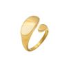 Anel oval brilhante elegante de moda francesa design feminino senso de design nicho latão banhado a 18K anel aberto ajustável