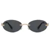 Gafas de sol sin montura más vendidas europeas y americanas, gafas de sol metálicas versátiles de color degradado para hombre, retro, estilizan el rostro, modernas, protección solar