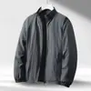 Jaqueta masculina de primavera, casaco de moda casual simples, jaqueta de cor sólida com gola alta, top versátil, jaqueta masculina da moda