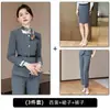 Conjunto de traje gris de otoño e invierno, atuendo profesional, ropa formal para hombres y mujeres, moda de alta gama, uniforme de trabajo para recepcionista de hotel