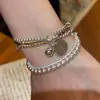 Pulsera "Time Mark" estilo francés, perla ultra brillante y diamantes, exquisita, lujo ligero, alta gama, joyería femenina suave y elegante