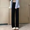 Calça cinza de modal pantalona para mulheres, verão fina de cintura alta solta reta casual plus size à prova de mosquitos e proteção solar