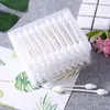 A los fabricantes de hisopos de algodón les encanta usar caja de 50 unidades de industria ligera cabeza de calabaza hisopo de algodón para bebé cabeza grande palo de papel hisopo de algodón para limpieza al por mayor