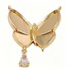 Base de Colgante de Oro de 14K Mariposa, Gota de Agua, Forma de Corazón, Trébol de Cuatro Hojas Circonita de Imitación Accesorios DIY Materiales Hechos a Mano Piezas Hechas a Mano