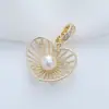 Colgante de Perla de Agua Dulce Natural con Cierre Universal, Dijes Geométricos de Girasol y Corazón Hueco para Collares y Pulseras, Accesorio Versátil