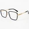 Armazón de gafas ópticas de montura grande cuadrada irregular TR90 para hombre y mujer, igual, decorativas, anti luz azul, gafas lisas