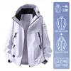 Jaqueta esportiva outdoor três em um Tecyun masculina para outono/primavera, à prova de vento e resistente à água, adequada para caminhadas e viagens