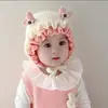 Nuevo gorro de invierno para bebé, gorro casual cálido, gorro de punto rojo elegante y moderno con protección para las orejas para niños