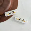 Cuentas cilíndricas de dos agujeros, translúcidas, con estampado de dibujos animados y polvo dorado, para cadenas y accesorios hechos a mano para bolsas de teléfono DIY