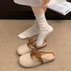 Zapatillas Planas de Lazo Vintage para Mujer Verano 2025 Nuevas Antideslizantes de Suela Suave Sandalias Mary Jane