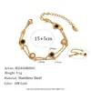 Estilo de Moda Europeu e Americano Joias de Nicho Aço Inoxidável Banhado a Ouro 18K Pulseira de Contas de Concha Preta e Branca em Camadas Duplas para Mulheres