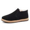 Zapatos de Tela de Invierno para Hombre Estilo Old Beijing, Venta al por Mayor de una Pieza, Forrados de Felpa, Engrosados, Zapatos Cálidos para Hombre, Zapatos de Papá, Zapatos sin Cordones, Zapatos de Algodón