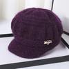 Chapéu feminino outono e inverno novo chapéu antigo de malha casual moda mãe chapéu meia-idade e idosos engrossado lã forrada quente chapéu de lã