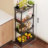Estante de Almacenamiento para Huecos de Cocina, Carrito Estrecho de Múltiples Niveles, Gabinete de Almacenamiento Móvil con Ruedas, Organizador Estrecho para el Lado del Refrigerador