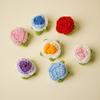 Mini cabeza de rosa tejida con acabado para manualidades, accesorios para prendas, pétalos múltiples de 4 cm